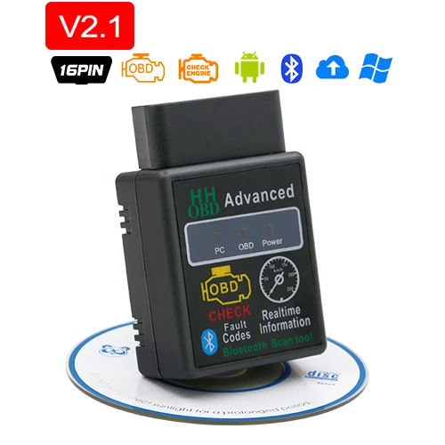 38 шт. ELM327 V2.1 Интерфейс Buletooth Авто OBDII диагностический инструмент ELM 327 сканер