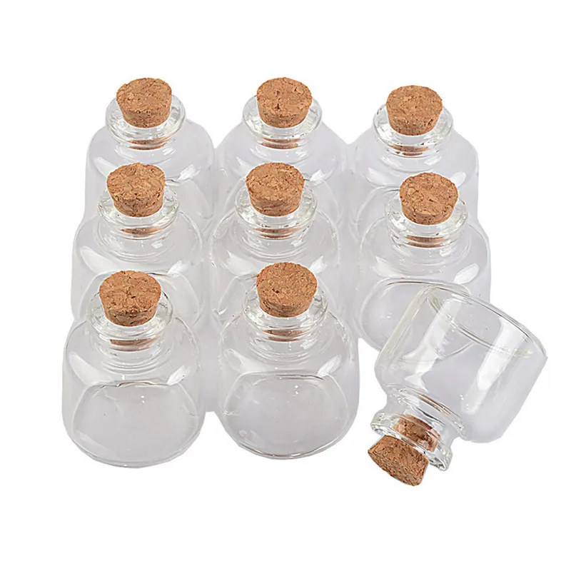 12pcs Factory very cute Glass vials 20ml Glass Bottles Small Bottles with Corks 37x40x12.5mm