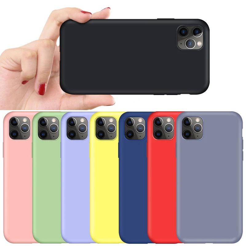 

Case for iPhone 11 Pro Max Case Liquid Silicone Soft TPU Baby-Skin Cover for iPhone 11 Pro XS Max XR X 7 8 6 6S Plus Cases Coque
