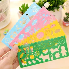Planche à dessin pour enfants, 4 pièces, modèle de règle en plastique, artisanat d'art, jouets d'apprentissage, jouets éducatifs pour enfants, cadeaux