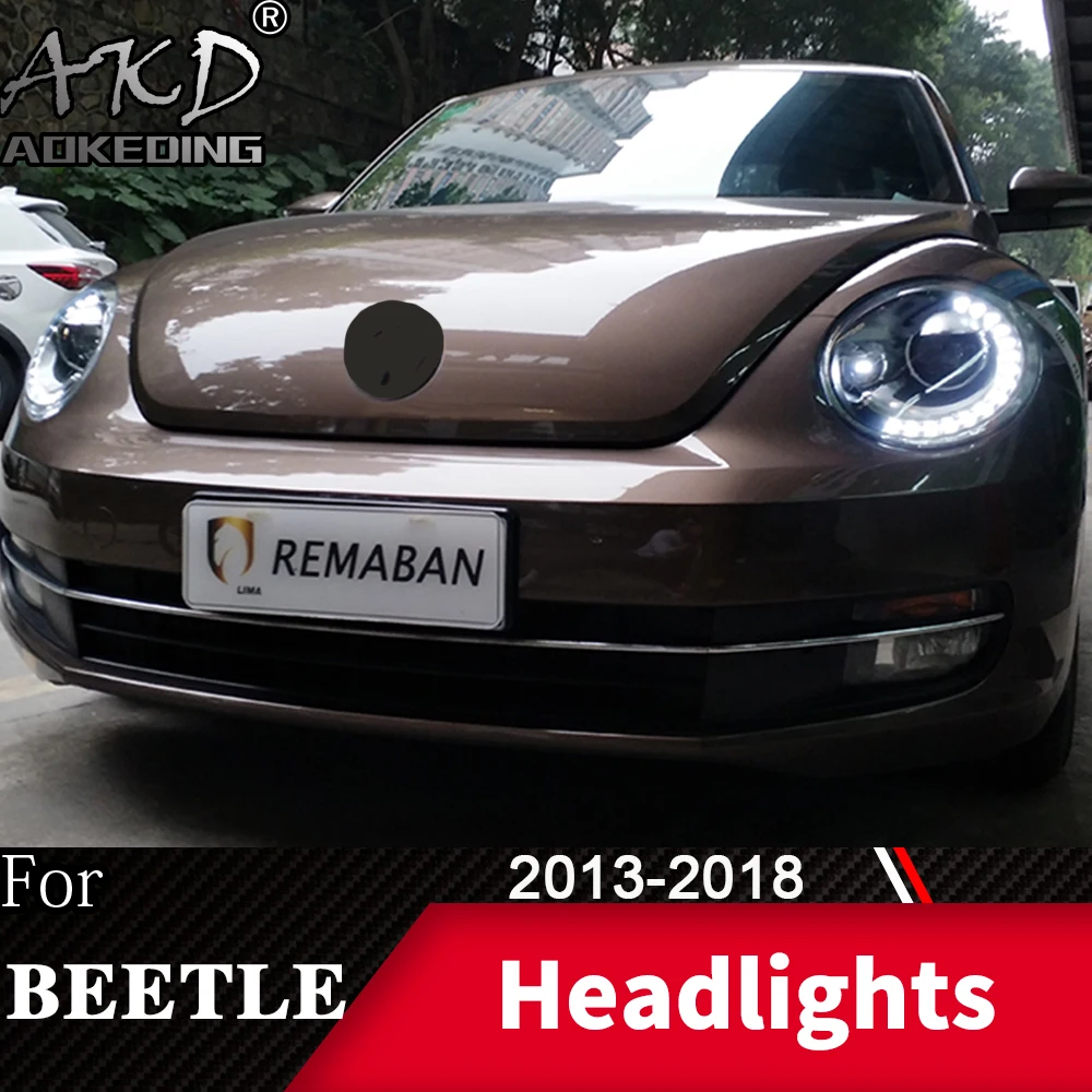 Передняя фара для автомобиля VW Beetle 2013- Жук головной светильник s туман светильник s дневные ходовые светильник DRL H7 светодиодный Bi ксеноновые лампы для вагонетки с противовесом