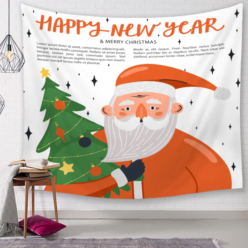 

Christmas Tapestry Santa Claus Wall Hanging Christmas Tree Series Hanging Cloth Decorative Cloth Christmas Eve Home Decor