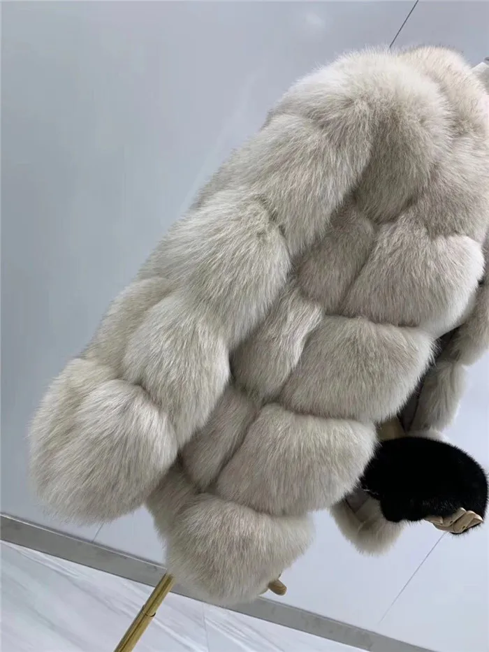 Invierno Mujer, женские пальто из натурального Лисьего меха, Роскошные пальто из натуральной лисьего меха, зимняя теплая верхняя одежда