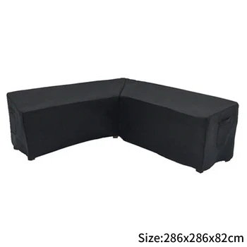 

Black Outdoor Garden Anti UV Protector Waterproof Dustproof Practical Mildew Resistant Furniture Cover V Shaped Easy Clean Sofa
