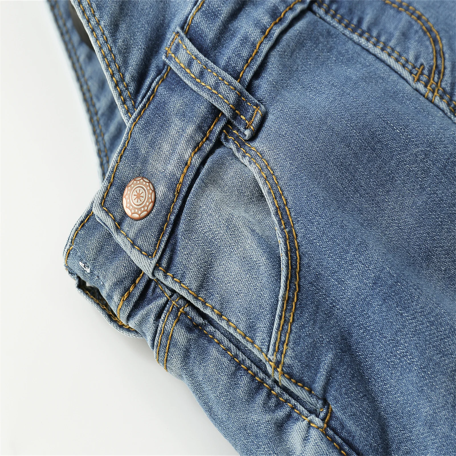KIDSCOOL SPACE Children Girls Big Bibs Pockets Ripped Holes Washed Cotton Soft Denim Jeans Overalls Romper Playsuit