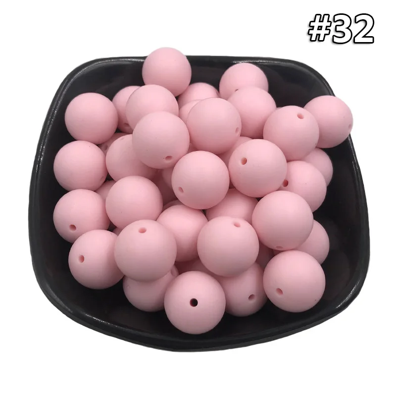 10Pcs Beads 32 10 шт. 15 мм Силиконовые Бусины Пищевой силиконовый для детей для прорезывания зубов продукты жевательные соски цепи зажимы аксессуары бусины Детские трофеи - Цвет: 10Pcs Beads 32