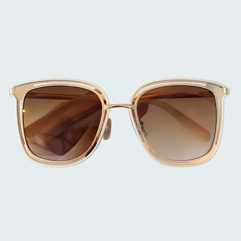 No.6 sunglasses Винтажные большие квадратные солнцезащитные очки для женщин вокруг полой рамки фирменный дизайн солнцезащитные очки с оригинальной коробкой - Цвет линз: No.6 sunglasses
