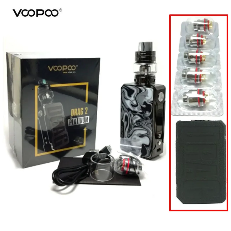 Оригинальные электронные сигареты VOOPOO Drag 2 Kit 177w бокс мод Vape испаритель с UFORCE T2 Tank