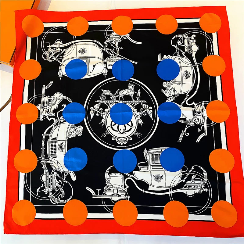 

Новый 90 см ручной работы для завивки волос в горошек Королевский перевозки женские twill квадратный шарф, платок, Модный Купальник feminina Полотенца