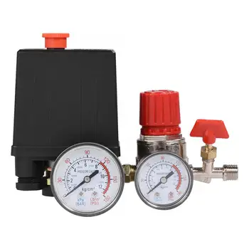 

Small Air Compressor Pressure Switch Control Valve Regulator with Gauges