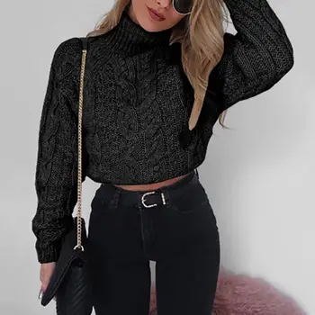 

Casual loose Turtleneck Sweater Women Pullover Autumn Winter Oversized Sweater Female Long sleeve Black Sweater Jumpers Mujer