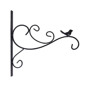 

Garden For Flower Pots Balcony Screw Mount Wall Hooks Retro Iron Wind Chime Fence Patio Hanging Plant Bracket Bird Feeder