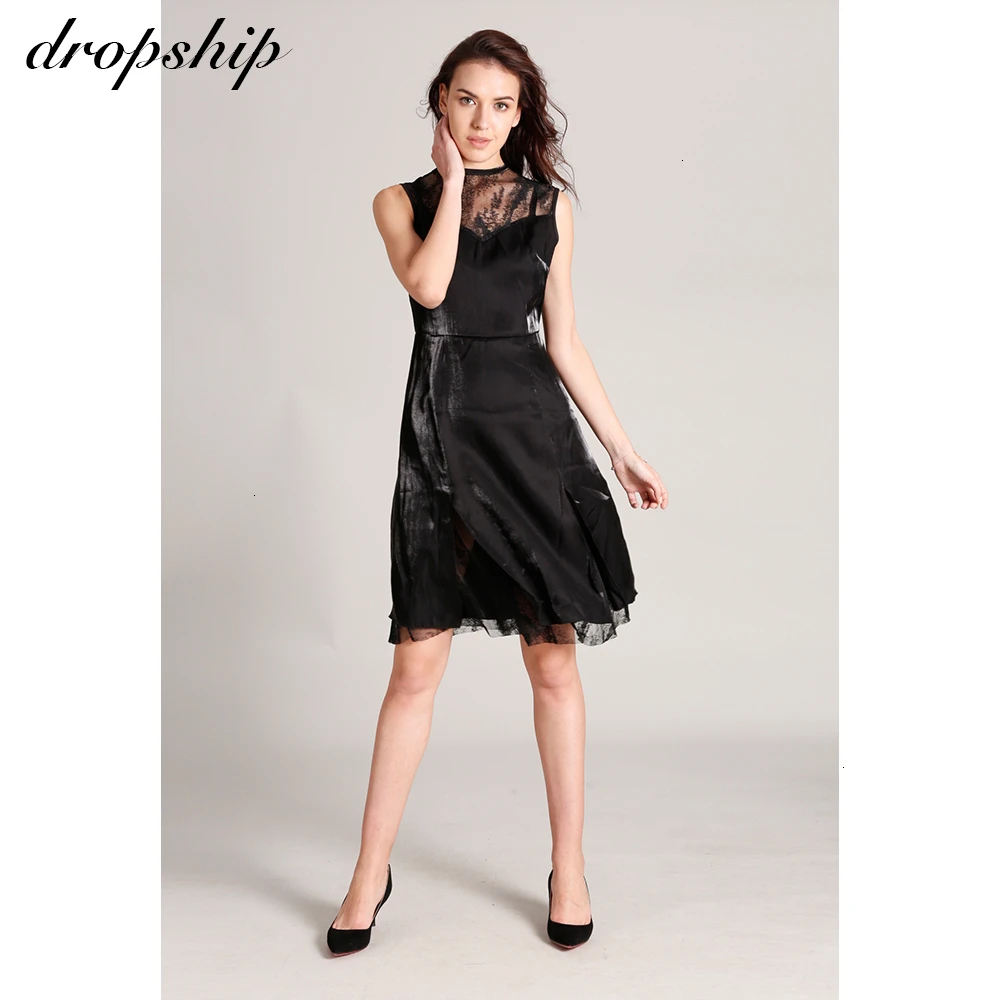 

Dropship 2019 Fashion Women Summer Sexy Midi Tulle Chiffon Casual Dress Black Mesh Bodycon Dress Elegant Sleeveless Clothing