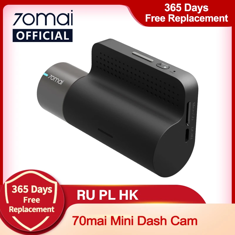 Оригинал 70mai Mini Dash Cam 70 MAI Car Recorder 1600P Улучшенный ночного видения Бесплатный Wi Fi Мини