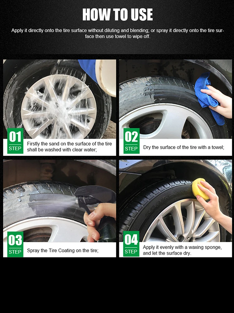 Car Tire Shine One-Step Tire Shine Spray For Precise Even Shine And Minimal  Overspray Refurbishing Agent Auto Washing - AliExpress