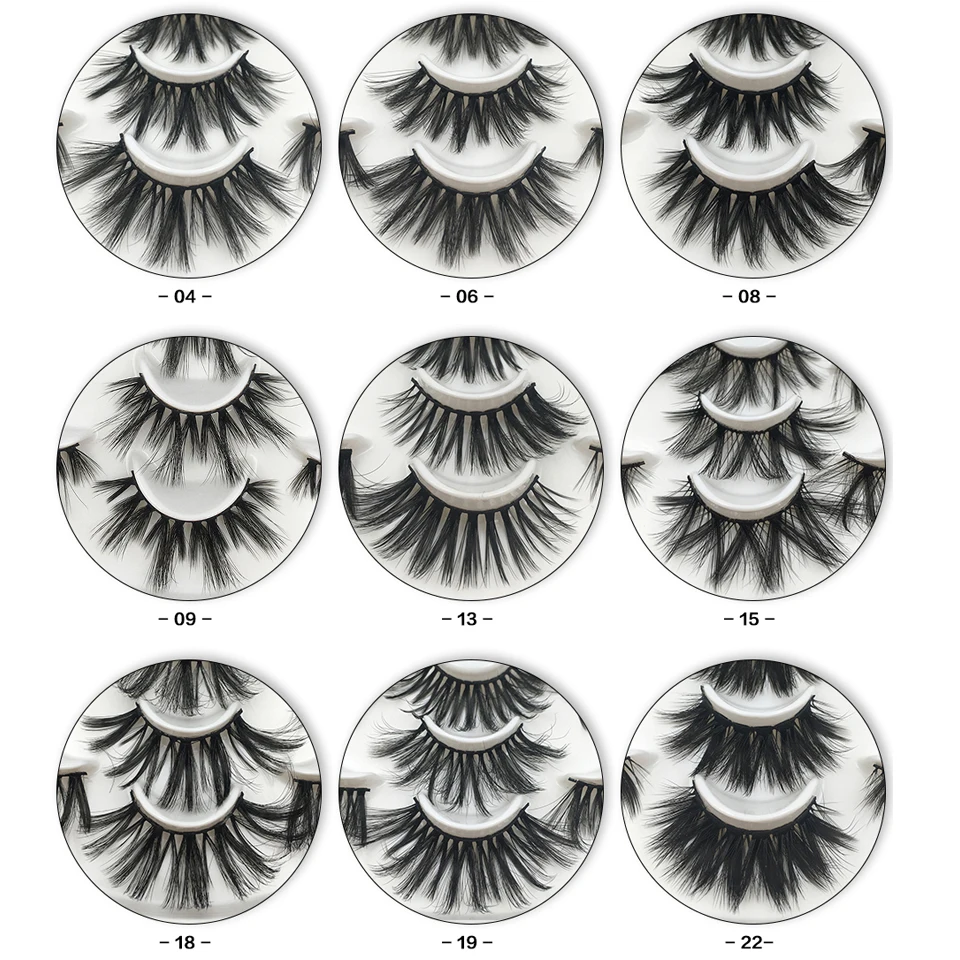 Eyelashes 7 pairs 25 mm Lashes Handmade Dramatic Long 3d Lashes Vendors Make Up Fake Eyelashes 25mm Faux Mink Lashes