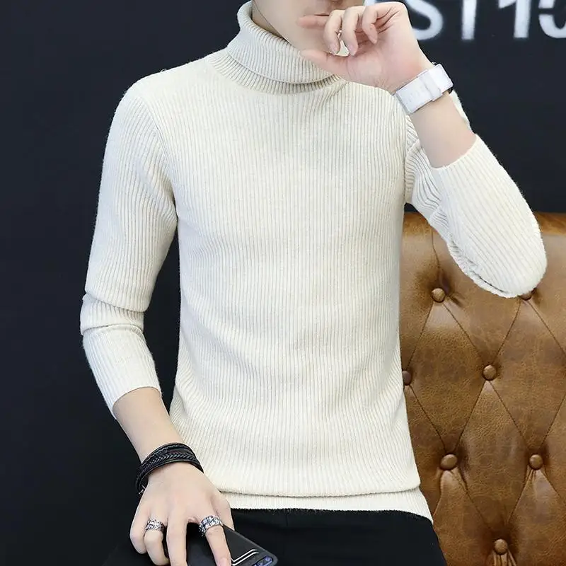 Зимние цель высокий горячей Для мужчин рубашка s рубашки Slim Fit свитера для