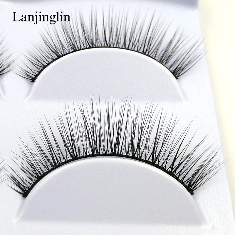 LANJINGLIN 3 пары накладных лента накладных ресниц норковые ресницы 3d норковые ресницы натуральный макияж ресницы для наращивания Поддельные ресницы# A-101