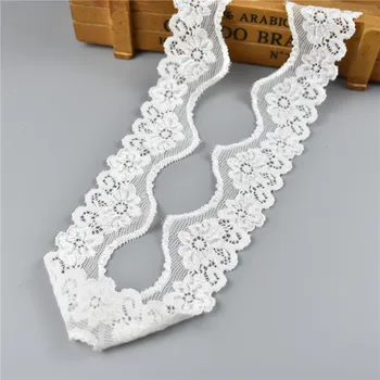 

Beautiful White Lace 5yards/lot High Quality Elastic Lace ribbon Trims Sewing crafts underwear decoration handmade accessories