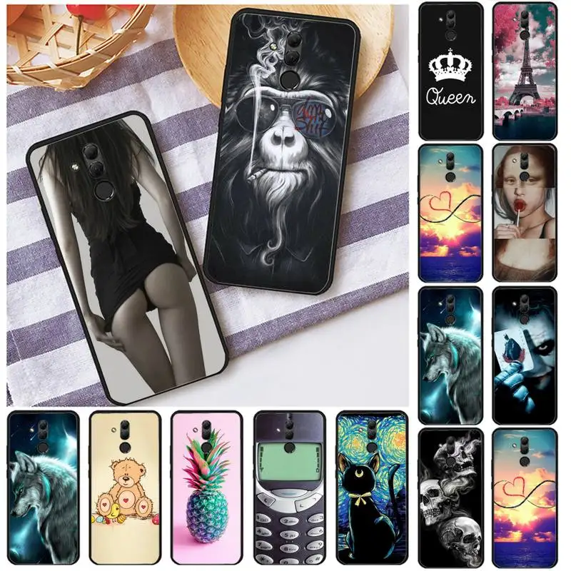 

Mona Lisa Sexy Woman Cute Animal Cat Giraffe coque shell Phone Case For Huawei P mate 20 30 40 lite pro honor 8x 10i