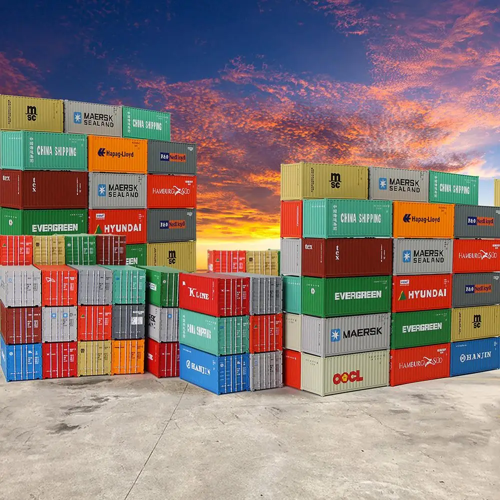 

3pcs/6pcs Mixed Different 20ft Freight Container HO Scale Model Train Accessories 1:87 20 Foot Container C8726