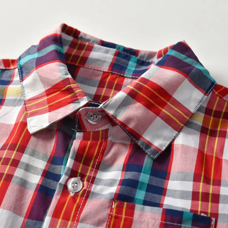Г. Весенне-осенняя одежда для малышей Классическая клетчатая рубашка для мальчиков повседневная хлопковая блуза с длинными рукавами на пуговицах топы с бабочкой, От 2 до 7 лет