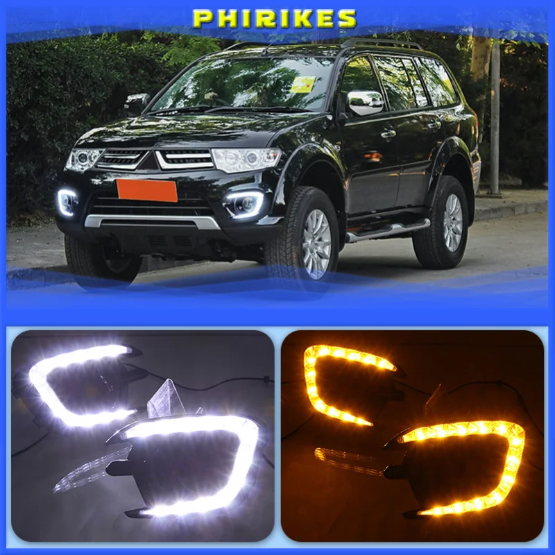 

Дневные ходовые огни с поворотным сигналом для Mitsubishi Pajero Sport 2013 2014 2015, 12 В, 1 комплект