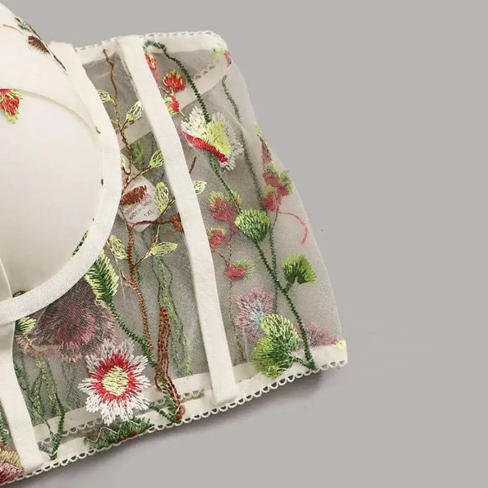 Ультратонкий кружевной бюстгальтер с цветочной вышивкой|Бюстгальтеры| |