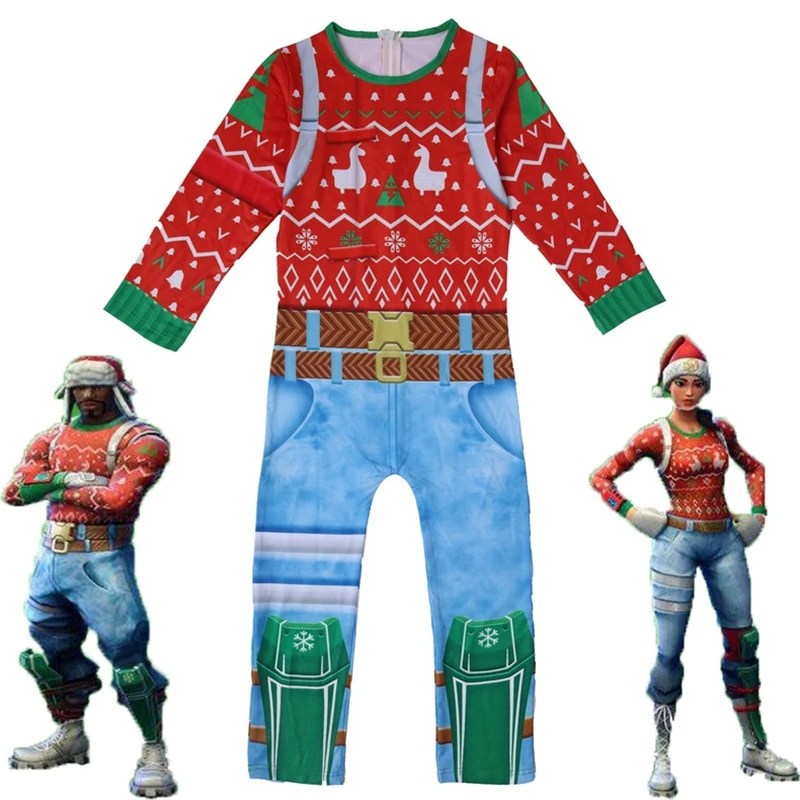 Game Nog Ops Cosplay Costumes YULETIDE RANGER Jumpsuits Child Cotton Zentai Bodysuit Pajamas Halloween Party Christmas Suit