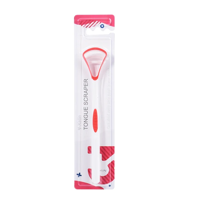 Y-Kelin Tongue Scraper Oral  Cleaner Brush Fresh Breath Cleaning Coated  Toothbrush  Hygiene Care Tools red