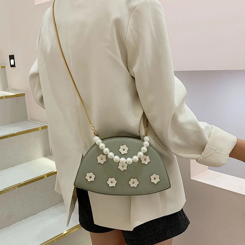 

New Arrival Bag Women's 2019 Summer New Style Fashion Korean-style Versatile Hipster Shoulder Bag Chain Flower Handbag