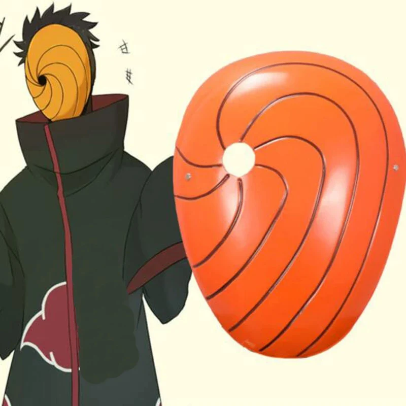 Alta qualidade tobi akatsuki uchiha obito desenhos animados máscara  masquerade cosplay rosto cheio máscara de resina festa