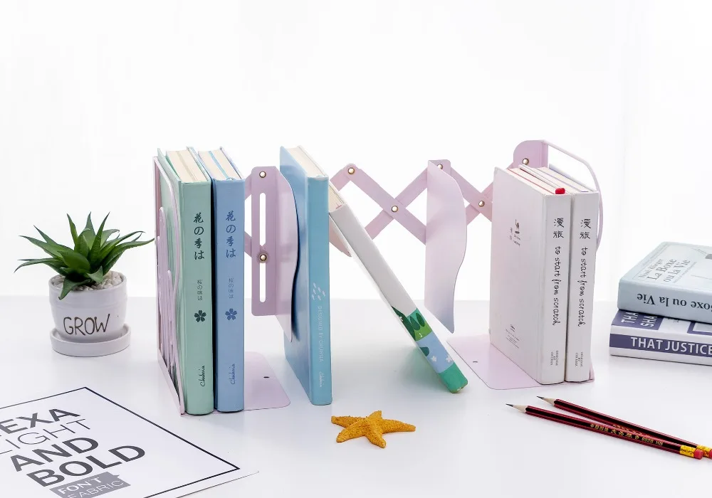 Новое поступление кактус Регулируемая металлическая, для книги книжные концы стол органайзер хранение держатель Книжная полка для дома школы канцелярские принадлежности
