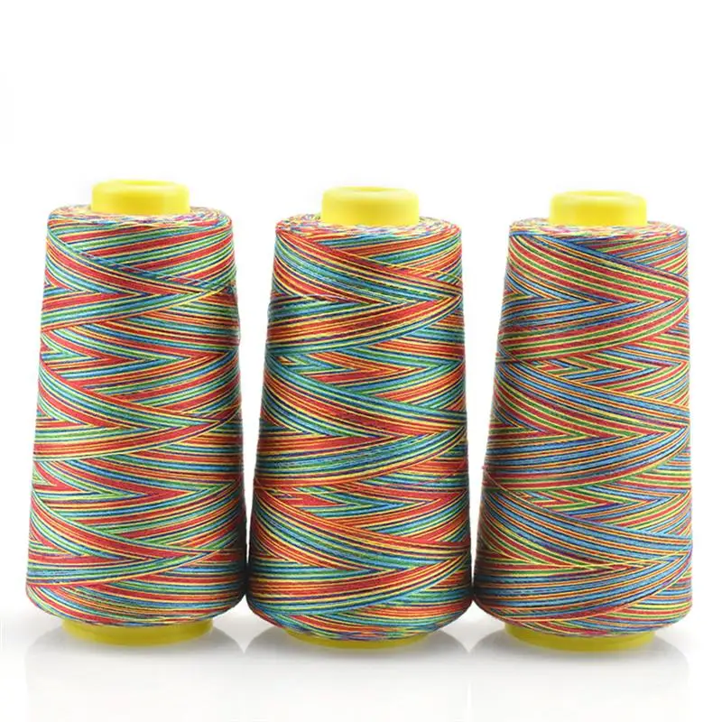 Радужная швейная нить из полиэстера градиентный цвет вышивка для шитья ручной