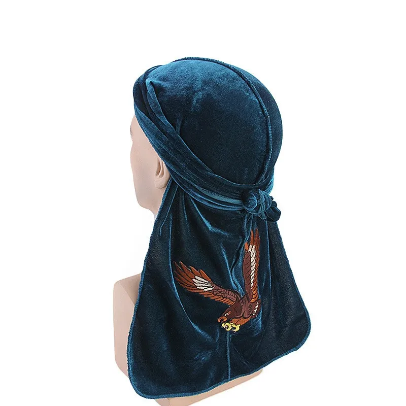 Бархатная Кепка, шелковистая, унисекс, дизайнерская, премиум класса, Doo Rags, шелковая, волнистая, цветная, с вышивкой орла, Tercel, шелковистая, Doo Rag Head wrap, Новинка