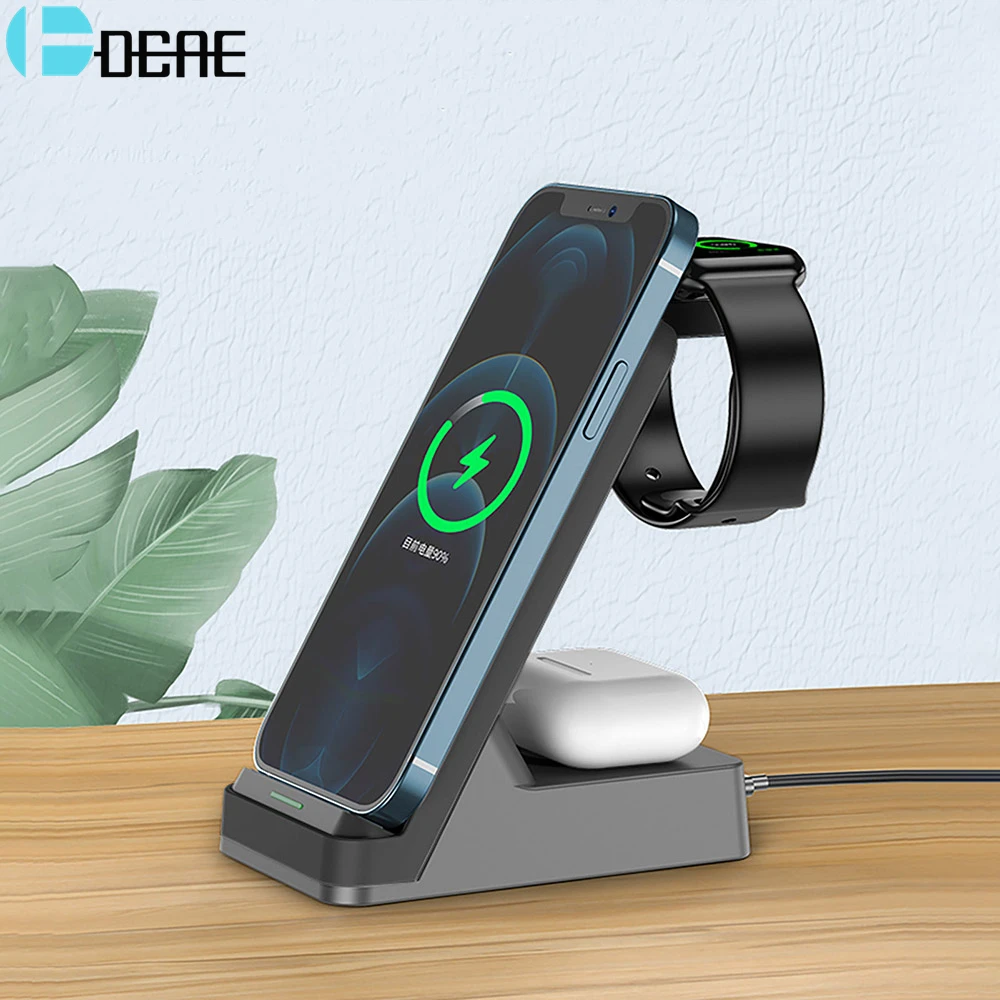 3 in 1 20W Magnetic Wireless Chargers Stand For iPhone 12 11 XS XR X 8 Apple Watch 6 Fast Charging Dock Station For Airpods Pro