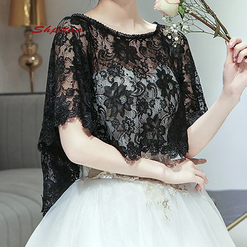 Black Lace Wedding Jacket Bolero Bridal 