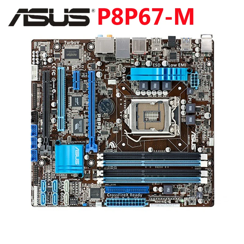 Оригинальный ASUS P8P67-M 1600 МГц DDR3 P8 P67 M материнская плата u ATX USB 3 0 LGA 1155 PCI-E X16