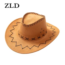 ZLD западная ковбойская шляпа дешевая цена ковбойская шляпа для джентльмена ковбойская джаз шляпа с джентльменом замша сомбреро Ковбойская шапка