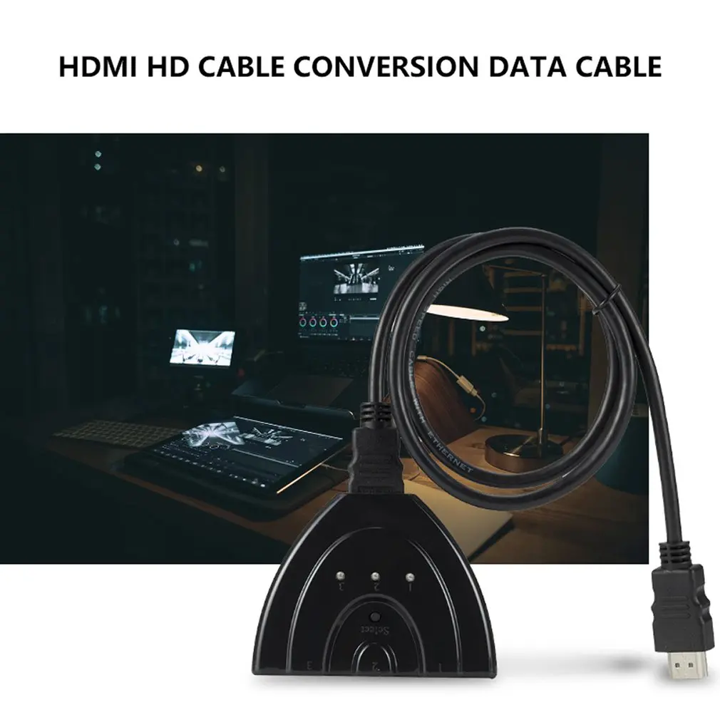 GANA HDMI Switch 3 Port 4K HDMI Switch 3x1 Switch Splitter with Pigtail Cable