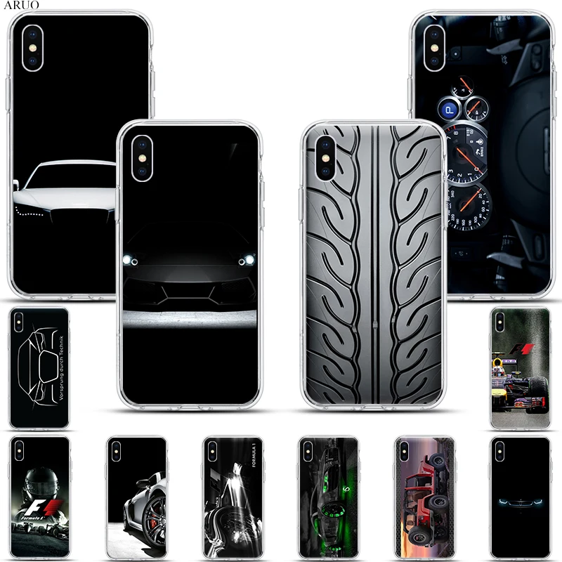 SOFT TPU Phone Case for iphone 11 11Pro XS Max X XR 8 8plus new speed car F1 Sports series Silicone cases 7 6s plus 5 cover | Мобильные