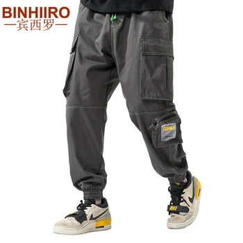 

Men's Cotton Cargo Pants Multi-Pocket Zipper High-Quality Hip-Hop Jogging Pants Spring Fashion Printed Beam Feet Casual Pants