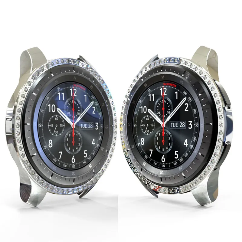 Роскошный Алмазный защитный чехол для samsung Galaxy Watch gear S3 46 мм часы аксессуары чехол для часов