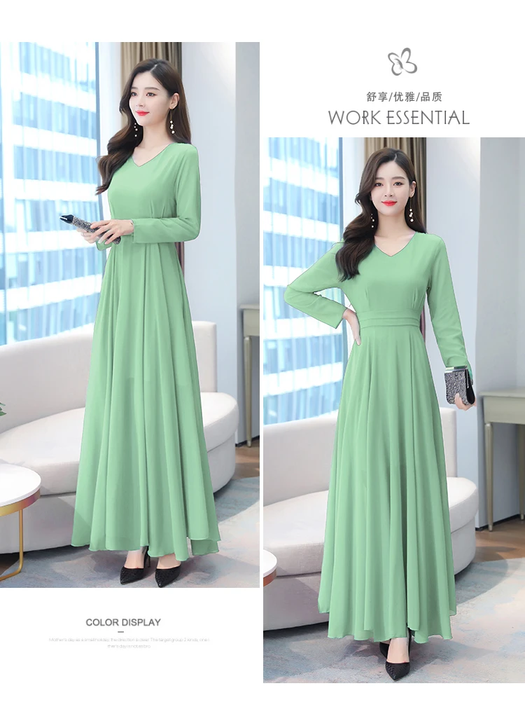 Autumn Winter Vintage Chiffon Boho Midi Dress 2020 4XL Plus Size Sexy Casual Maxi Dresses Women Party Long Sleeve Black Vestidos