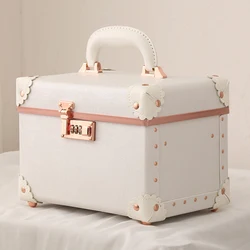 Women's Makeup Artist Beauty Vanity Case Storage Organizer Box Password Pink Suitcase Professional Cosmetic Bag Customized