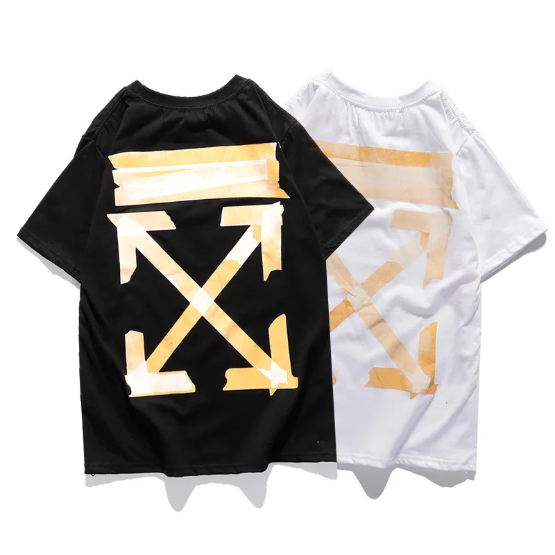 

New 2020 spring OFF white- casual phantom overlap printing OW arrow men women short-sleeved T-shirt tide brand shirt T-shirt