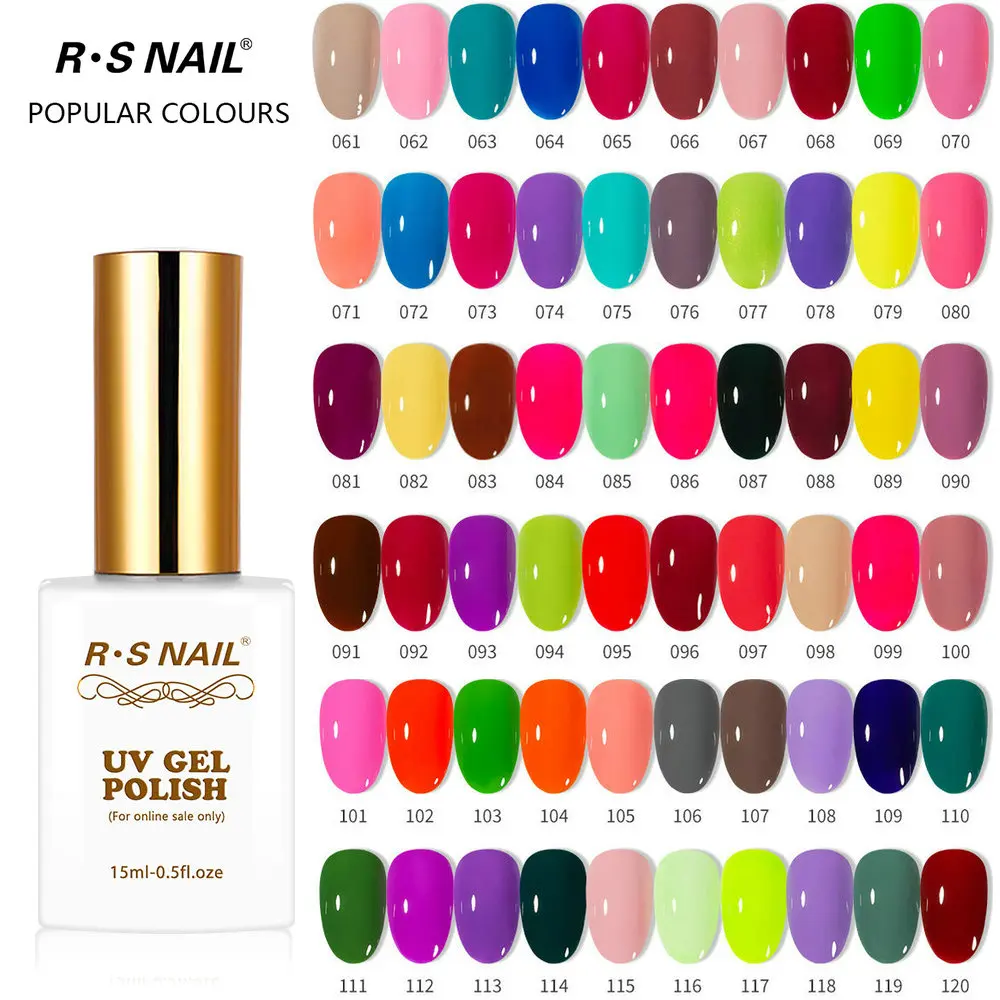 RS NAIL UV LED Nail Supplies 15ml Nail Gel Polish 308 Colors Gel Varnish #061-120 Color Gel Lacquer Of Nail Art Gel Polish vdn glitter platinum nail gel polish uv led soak off bright nail gel varnish luxury starry color gel lacquer 10ml