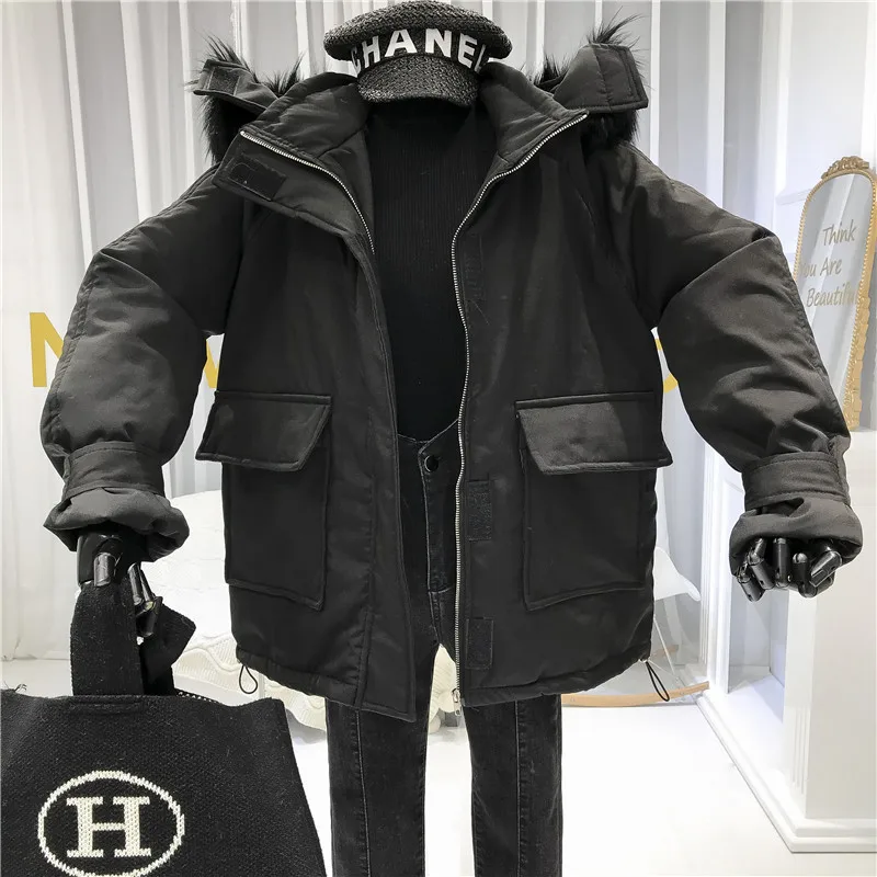Chaquetas Mujer Invierno Женская куртка, женское корейское зимнее пальто в стиле сафари, с капюшоном, с меховой подкладкой, теплая куртка