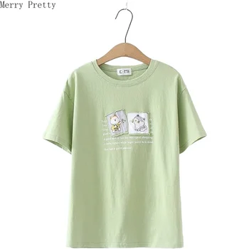 

Women Funny T Shirt Cartoon Cat Patter Appliques Basic T Shirts 2020 Spring Women Casual Cotton Short Sleeve O-neck T Shirt Tops