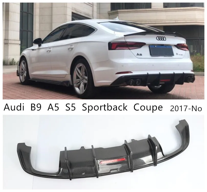 Задний диффузор для Audi A5 S5 B9 2017 2018 2019 2020 2021 из углеродного волокна спойлер губ
